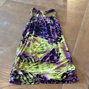 Stylish Purple and Green Women's Tank Top